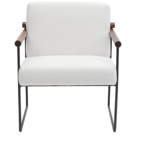 Accent Armchair – Comfortable Upholstered Lounge Chair with Curved Armrests,Chair for Living Room, Bedroom, Study, and Home Office(BEIGE) - 1 of 4