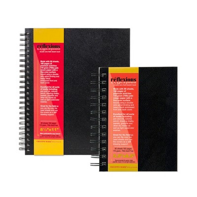 Creative Mark Reflexions Spiral Sketch Book Twin Pack 5.5X8.5" + 8.5X11", Off-White