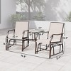 Outdoor Glider Chairs with Coffee Table, Patio 2-Seat Rocking Chair Swing Loveseat with Breathable Sling for Backyard, Garden, and Porch - 3 of 4