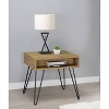 Fanning End Table with Hairpin Legs Golden Oak - Coaster - 2 of 4