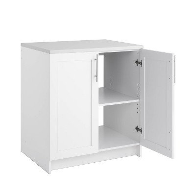 White Freestanding Office Storage Cabinet with Adjustable Shelves