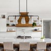 Dewdrop Modern Industrial 8-Light Island Pendant Light, Black and Brass Linear Fixture with Hammered Glass Shades - 3 of 4
