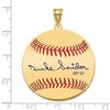 Black Bow Jewelry 14K Gold Plated Duke Snider Signature LG Enamel Baseball Pendant - 4 of 4
