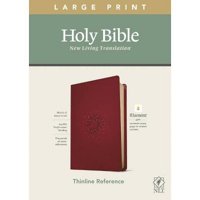 NLT Large Print Thinline Reference Bible, Filament Enabled Edition (Red Letter, Leatherlike, Berry) - (Leather Bound)