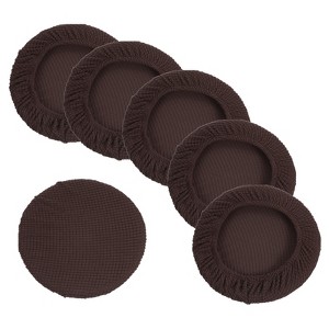 Unique Bargains Round Washable Elastic Bar Seat Cover for Dia 11"-16" Chair 6 Pcs - 1 of 4
