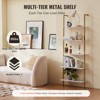 VEVOR Ladder Shelf, 5-Tier Bookshelf 24x11.8in, Open Wall-Mounted Ladder Shelf with Metal Frame,Storage Rack Sundries Holder, Gold White - 3 of 4