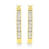 Haus of Brilliance 14k Yellow Gold Plated Silver 1.0 Cttw Channel Set Diamond Hoop Earrings - 2 of 4