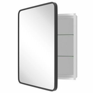 WallBeyond Aluminum Rectangle Corner Door Cabinet Wall Mirror - 1 of 4