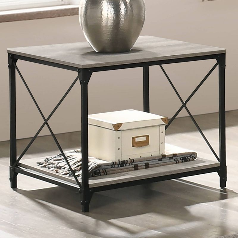 3pc Rosslea Coffee Table and 2 End Tables Set Black/Gray - HOMES: Inside + Out, 5 of 7