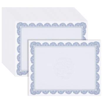 50 Sheets Certificate Paper for Printing with Silver Foil Border (8.5 x 11  In)