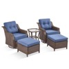 Gymojoy Outdoor Swivel Chairs with Side Table Glider Chair with Cushion - 2 of 4