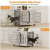 Gikpal Wooden Dog Crate Furniture, Stylish Dogs Kennel for Small to Extra Large, Double Door & A Cushion & 360°Wheel, Metal, Chew-Proof, Dog Cage - 3 of 4