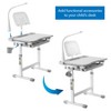 Mount-It! Accessory Kit for Height Adjustable Kids-Desk | Includes LED-Lamp, Book Holder Shelf and Pencil Holder-Cup, Grey - 2 of 4