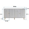 NicBex 58.84" Modern 4-Door Sideboard,Kitchen Storage Cabinets with Metal Handle and Legs for Kitchen and Dining Room,Gray - 3 of 4