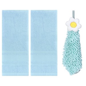 REGALWOVEN 3 Pcs Solid Soft Absorbent Hand Towels for Bathroom - 1 of 4
