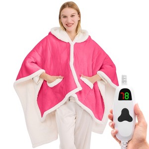 Inhand Wearable Heated Throw Blanket Shawl - 50"x60" Flannel Electric Robe Blanket Hoodie for Winter 5-Position Timer 10 Heating Levels - 1 of 4