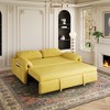 Lyngins Convertible Loveseat Sofa Bed, Velvet Sofa Bed with Armrest Storage Bags, Comfortable Couches for Living Room, Home Relaxation & Guest Sleep - 3 of 4