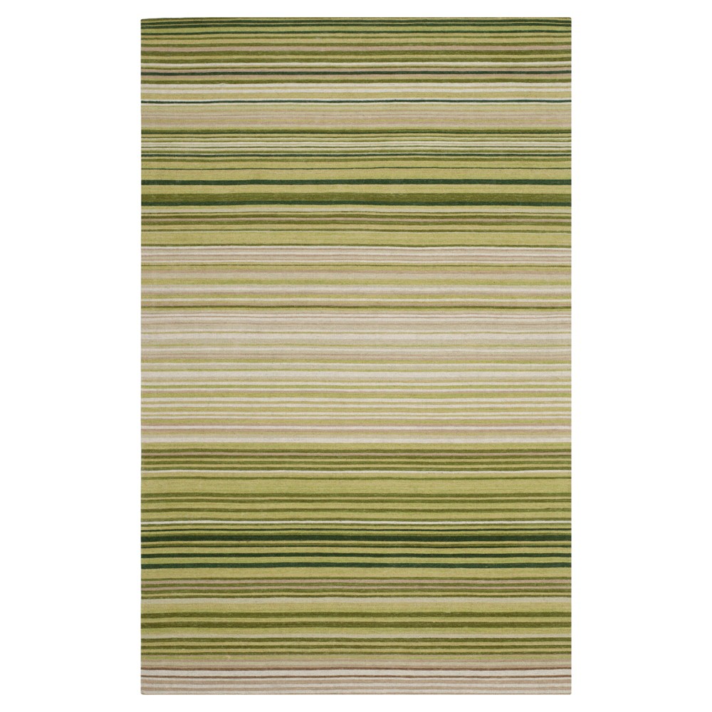 6'x9' Green Stripe Woven Area Rug - Safavieh