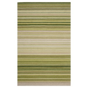 Green Stripe Woven Area Rug - (6