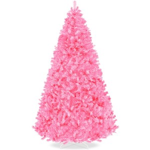 Best Choice Products Artificial Pink Christmas Full Tree Festive Holiday Decoration w/ Stand - 1 of 4