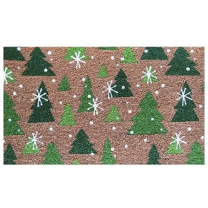 Briarwood Lane Winter Coir Doormat 30x18 Green Trees For Winter Coir Doormat - 1 of 3
