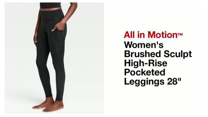 Women's Brushed Sculpt High-Rise Pocketed Leggings - All In Motion™, 2 of 7, play video