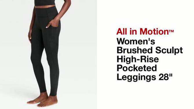 Women's Brushed Sculpt High-Rise Pocketed Leggings - All In Motion™, 2 of 5, play video
