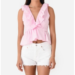 Women's Ruffle Wrap Top - Never a Wallflower - 1 of 3