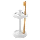 mDesign CompactToothbrush Stand for Bathroom - 4 Compartments