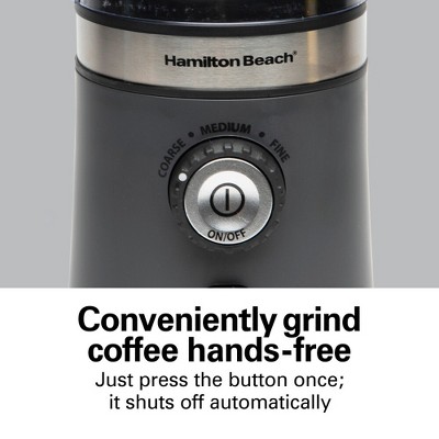 Hamilton Beach Gray Electric Coffee Grinder with Adjustable Grind