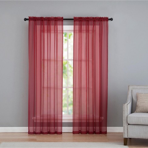 Vcny Home Infinity Sheer Curtain Panel Red Sheer Curtain Panel
