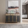 TIRAMISUBEST Dark Gray Iron Sideboard,3 Drawers & 2 Cabinets Storage Console - 2 of 4
