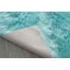 LunaLulinlk Teal Polyester "Cozy Collection" Ultra Soft Fluffy Faux Fur Sheepskin Area Rug - 4 of 4