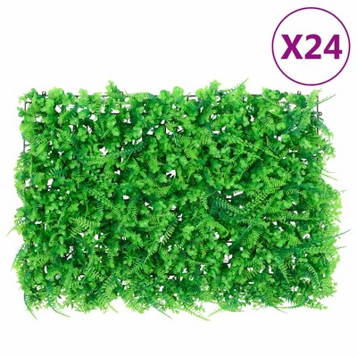 vidaXL Artificial Fern Leaf FenceÂ 24 pcs Green 15.7"x23.6"