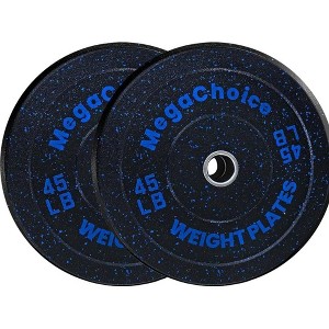 Bumper Weight Plates 2 Inch Barbell Plates Set of 2, Rubber Colored Weight Plates 10-45 Lbs for Home Gym Strength Training & Weightlifting - 1 of 4