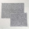Elegant Floral Scroll Textured Machine Washable Bath Rugs, Set of 2 by Blue Nile Mills - 2 of 4