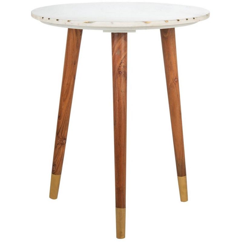 Valerie Marble Accent Table - White Marble/Brass - Safavieh., 3 of 6