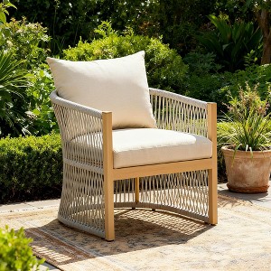Christopher Knight Home Cassie Outdoor Aluminum Club Chair with Rope Accents - 1 of 4