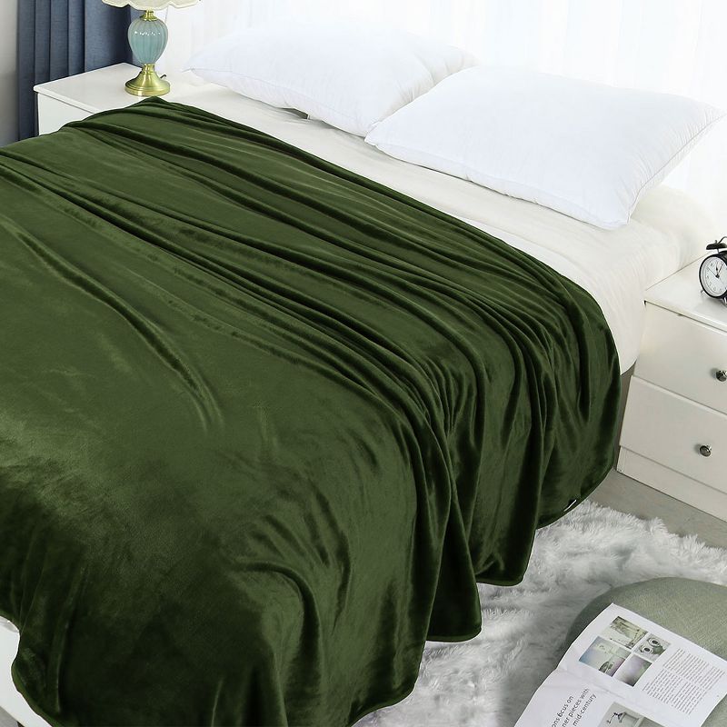 PiccoCasa Solid Print Microfiber Lightweight Plush Soft Bed Blanket 1 Pc, 2 of 6