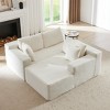Aukfa 5-Seat L-Shaped Corduroy Sectional Sofa with 5 Pillows, No-Assembly Cloud Couch, High-Density Sponge, Perfect for Apartments - 4 of 4