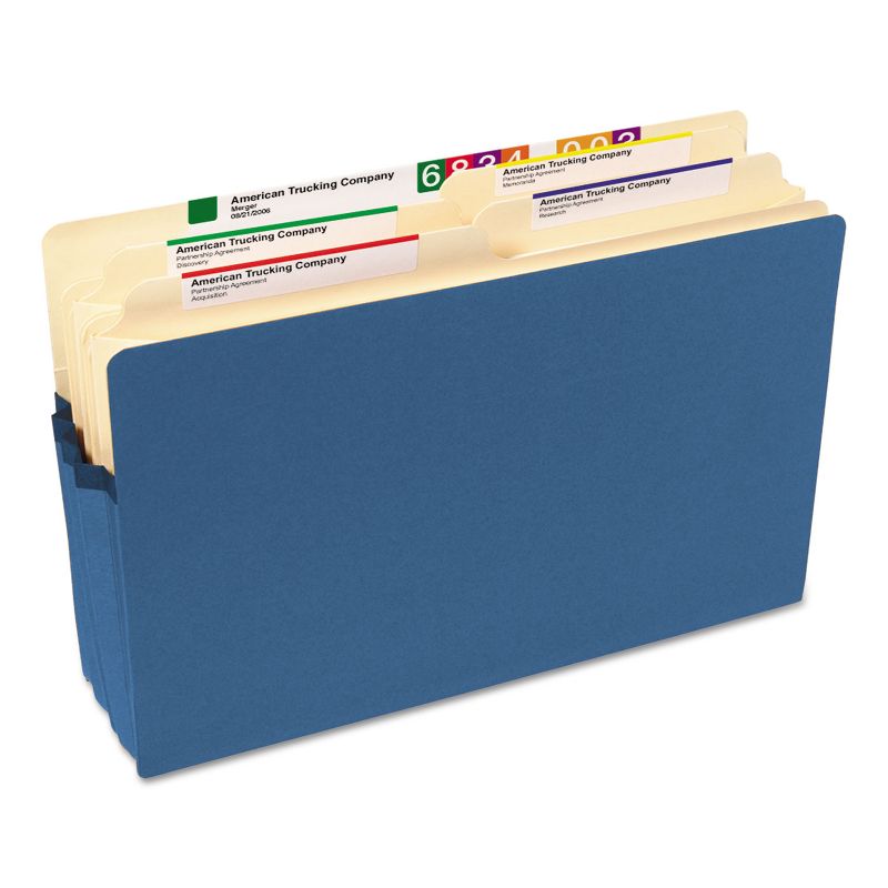Smead 3 1/2" Exp Colored File Pocket Straight Tab Legal Blue 74225, 5 of 6