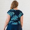 Calypsa Women's Plus Size Cap Sleeve UPF 50+ Sadie Swim Top - 2 of 4