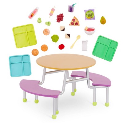 Our Generation Picnic Table Set With Play Food Accessories For 18 Dolls -  Pink : Target