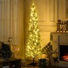NAYSAYE 6FT Slim Noble Fir Artificial Christmas Tree with 390 Branch Tips Full Tree for Holiday Home Office Party, Green, 21.8"*21.8"*70.8" - 2 of 4