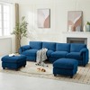 Hyleory 115" Corduroy Modular Sectional Sofa with two ottomans, U Shaped Couch,4 Seater Corner Sofa for Living Room, Office, Spacious Space - 3 of 4
