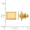 Black Bow Jewelry 14K Yellow Gold Grooved Rectangle Lapel or Tie Pin, 11 x 8mm - 2 of 3
