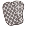 Bacati - Ikat Gray Dots/Damask Muslin 4 pc set of Bibs & Burp Cloths Set - 3 of 3