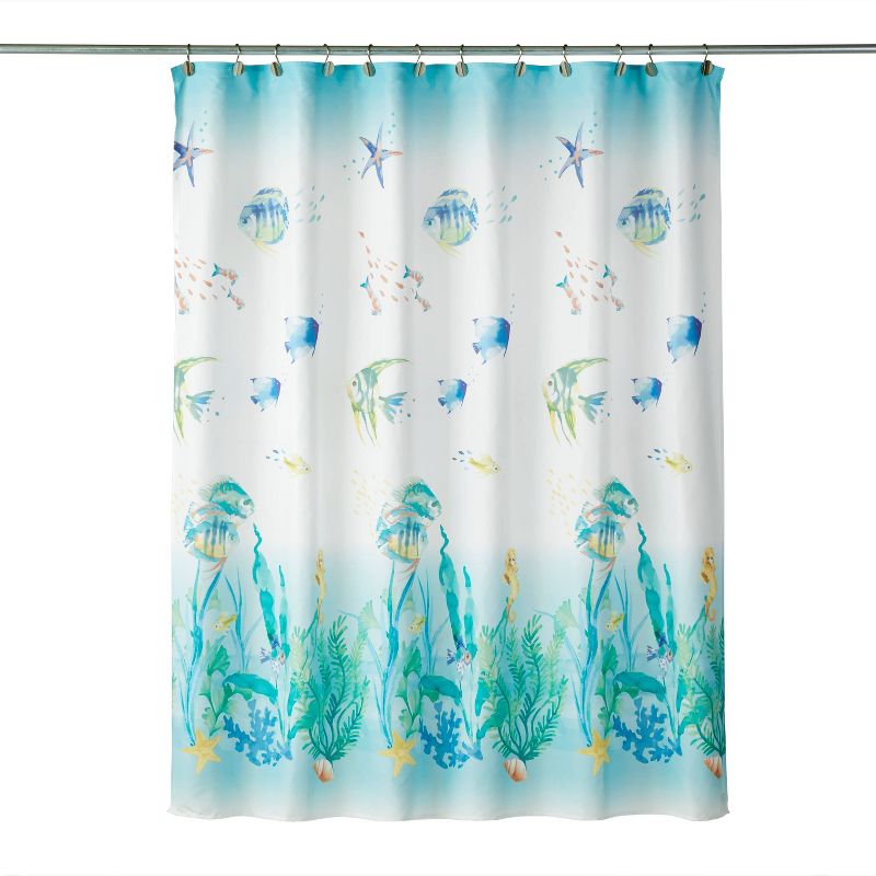 Ocean Watercolor Shower Curtain - SKL Home, 1 of 6