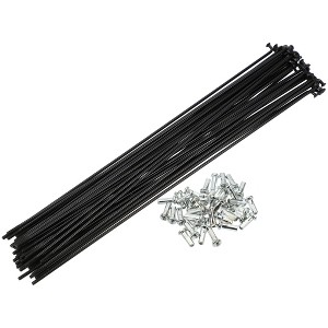 Unique Bargains 14G J Bend Bike Bicycle Spokes With Nipples Steel Black 40 Pcs - 1 of 4