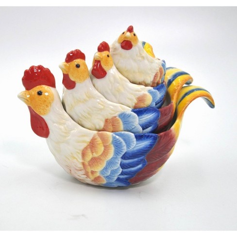 Kevins Gift Shoppe Ceramic Rooster Measuring Cup Set Of 4 - image 1 of 4